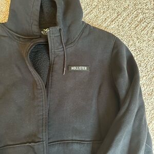 Hollister fleece zip up sweatshirt